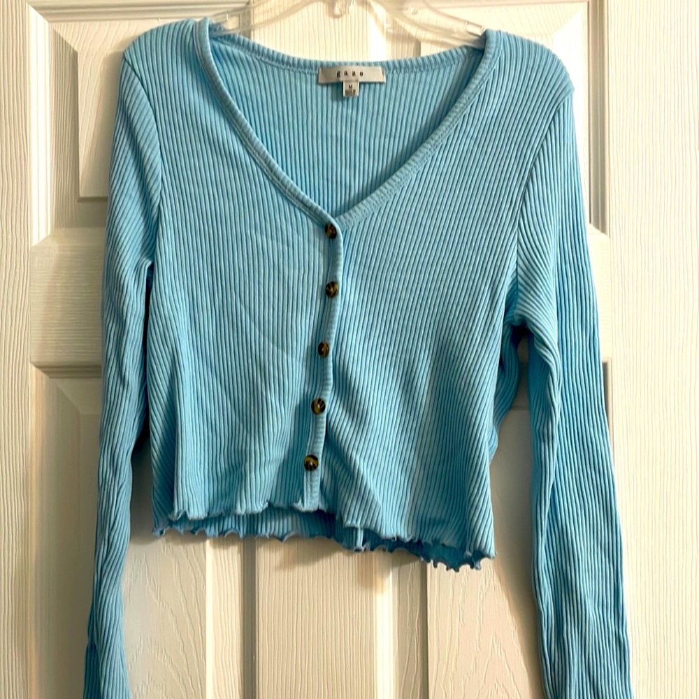 Blue cardigan